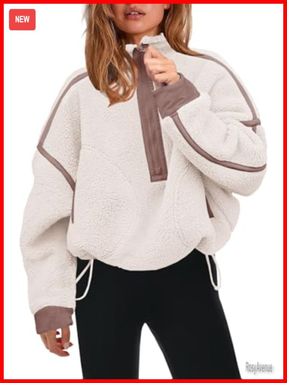 Womens Half Zip Fleece Pullover Sherpa Jacket Long Sleeve